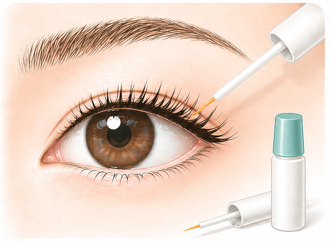 医療用まつ毛育毛（ビマトプロスト）の説明イラスト