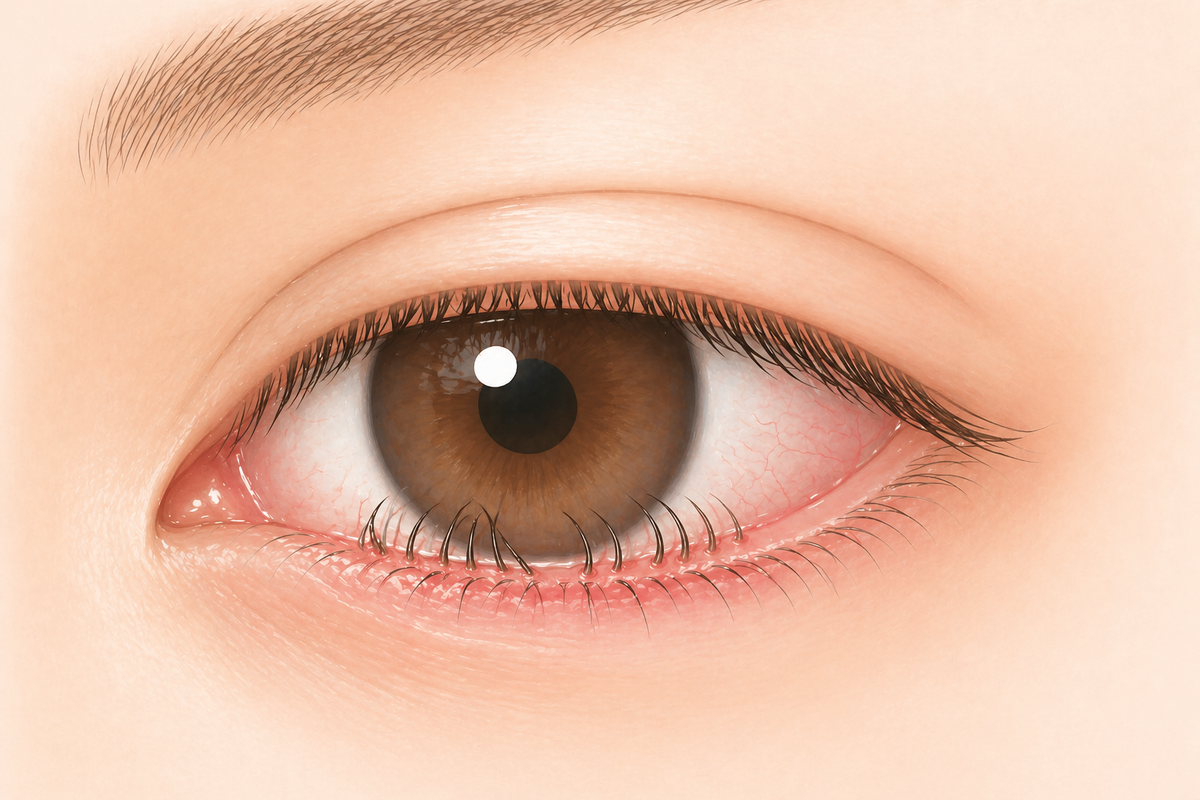 逆さまつげ治療（内反症）の説明イラスト