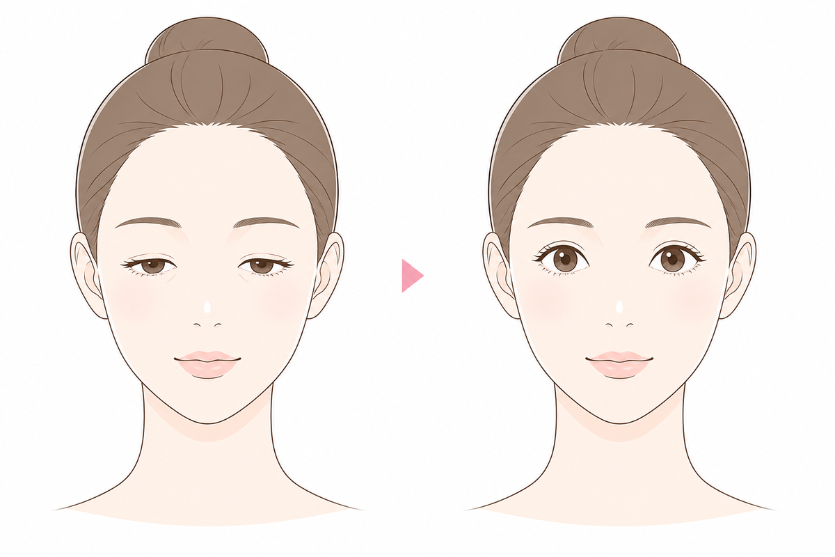 眼瞼下垂手術のイラスト