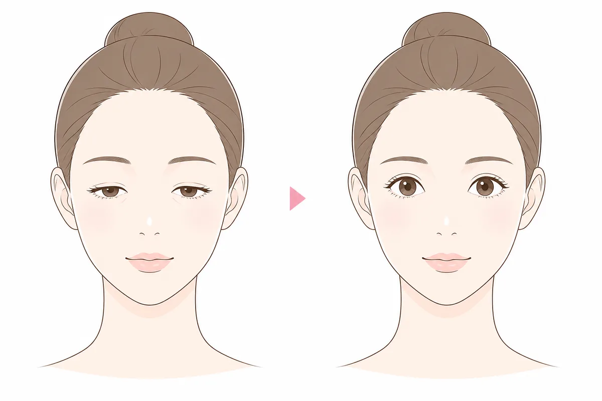 眼瞼下垂手術のイラスト