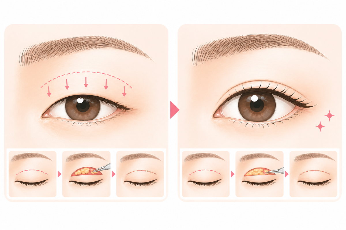 上まぶた切開の説明イラスト